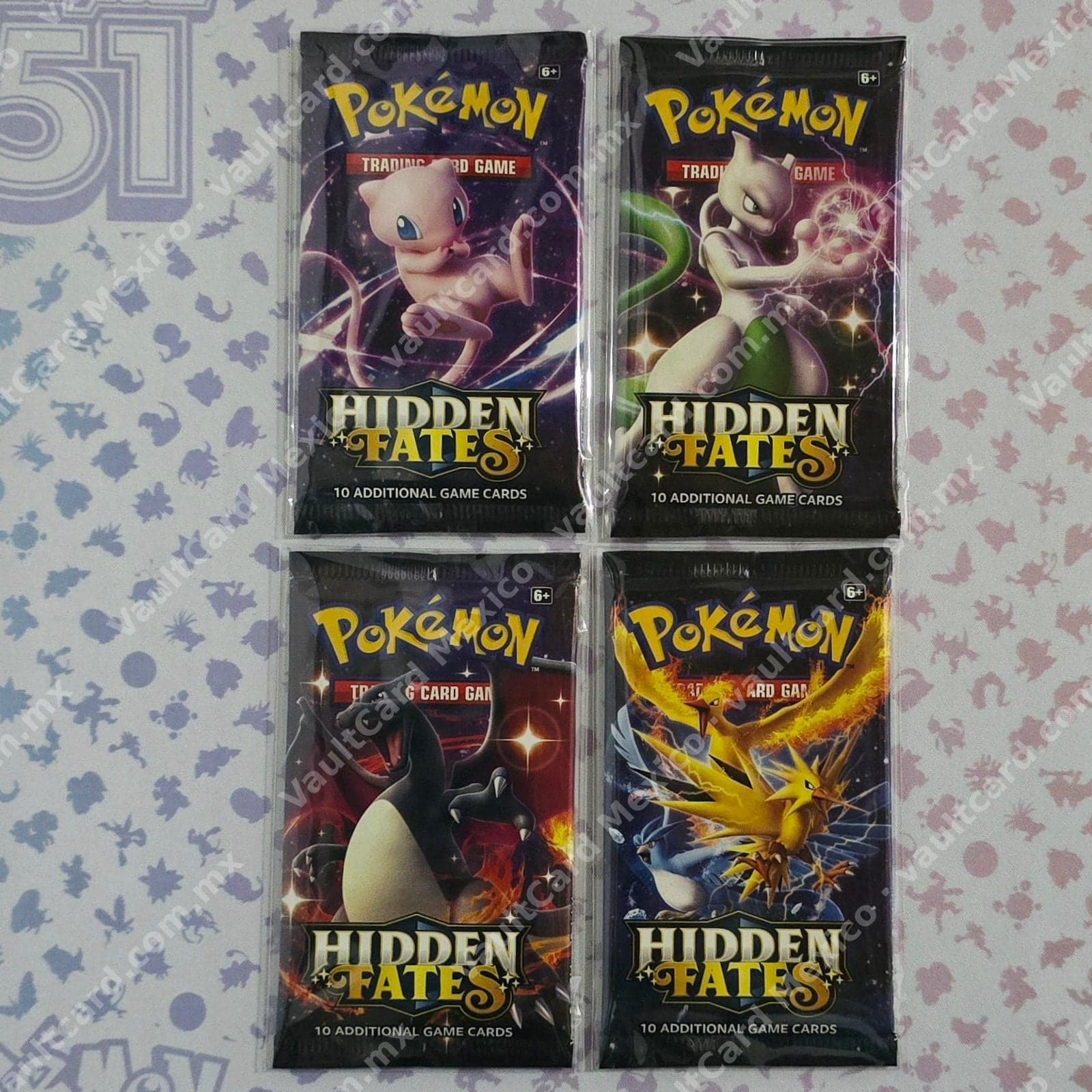Lote 4 Sobres Sellados Pokémon Hidden Fates - Inglés