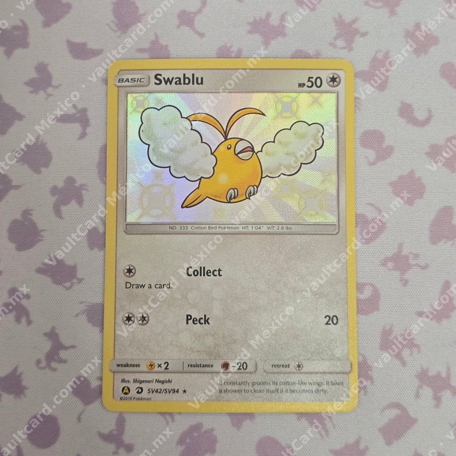Swablu SV42/SV94 Shiny Vault - Hidden Fates Inglés