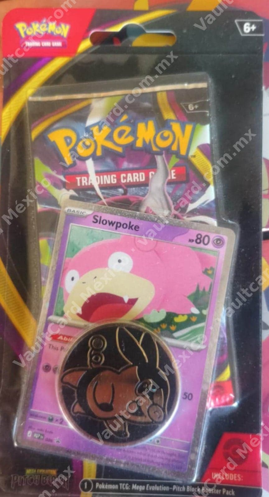 Blister Sellado Pokémon TCG Mega Evolution Pitch Black Booster Pack + Moneda + Carta Slowpoke Inglés — foto 1