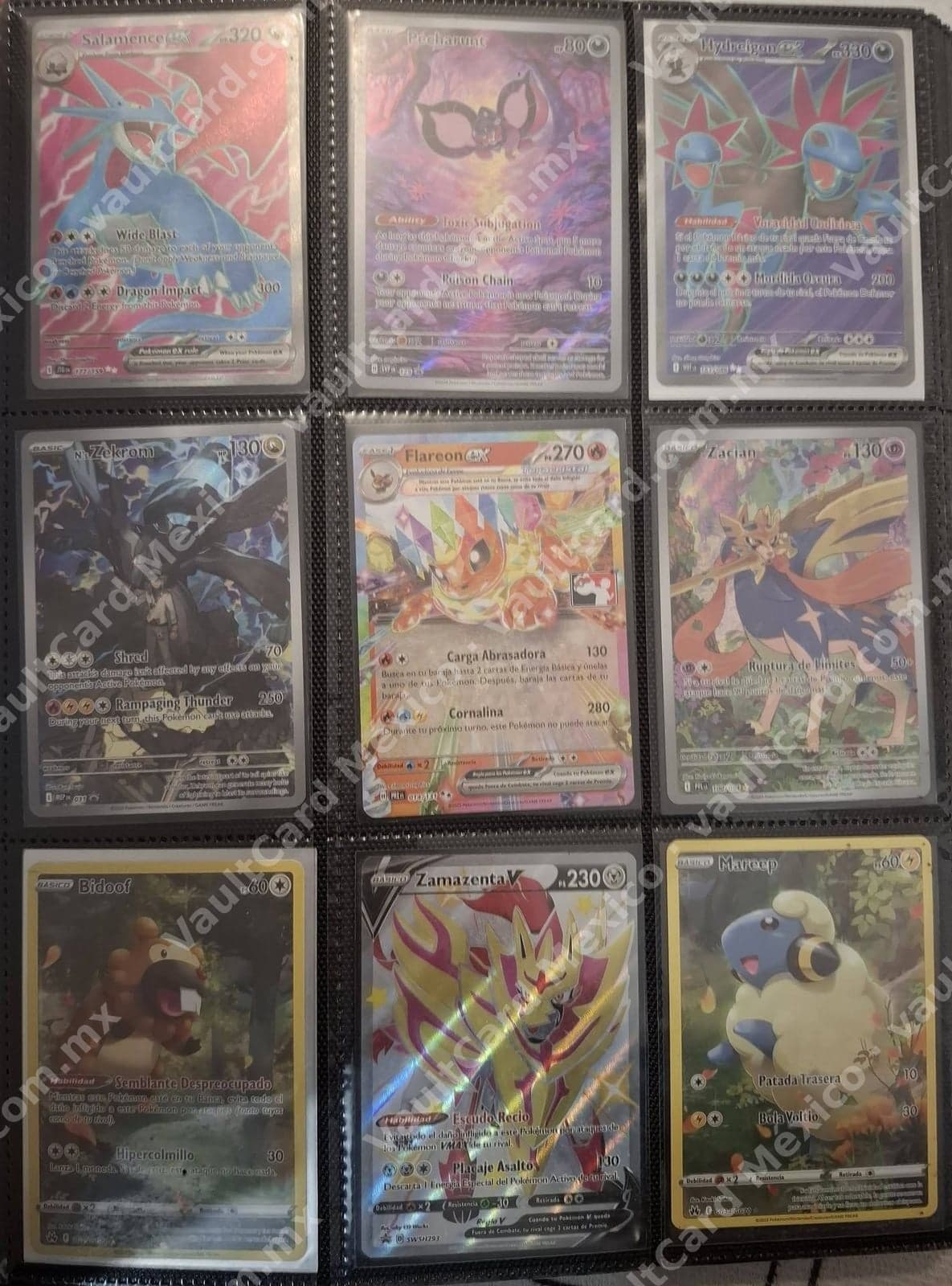 Lote de 9 Cartas Pokémon TCG - Salamence ex, Flareon ex, Zamazenta V y más (Español/Inglés) — foto 1