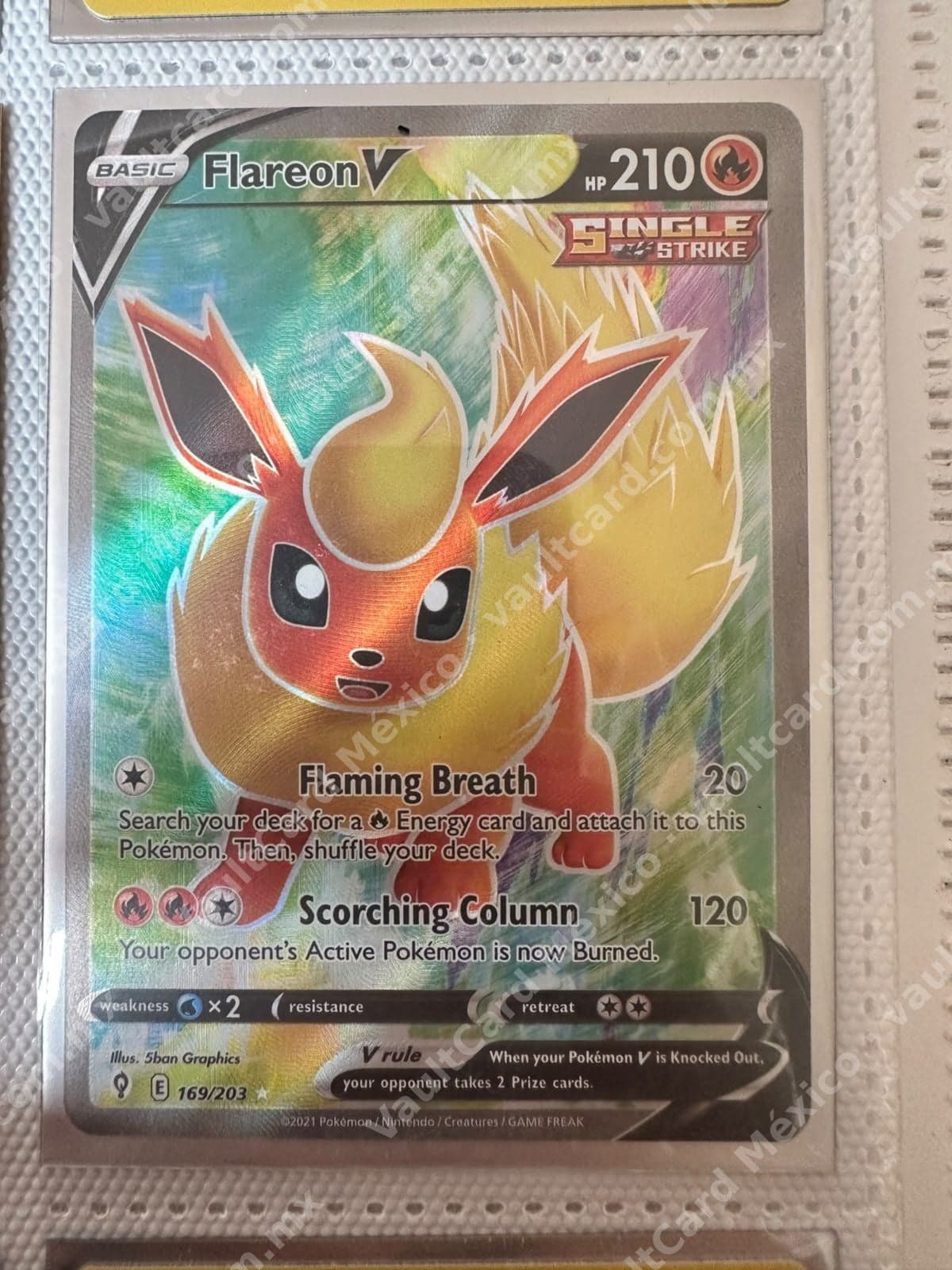 Flareon V 169/203 - Evolving Skies (EVS) Full Art Inglés