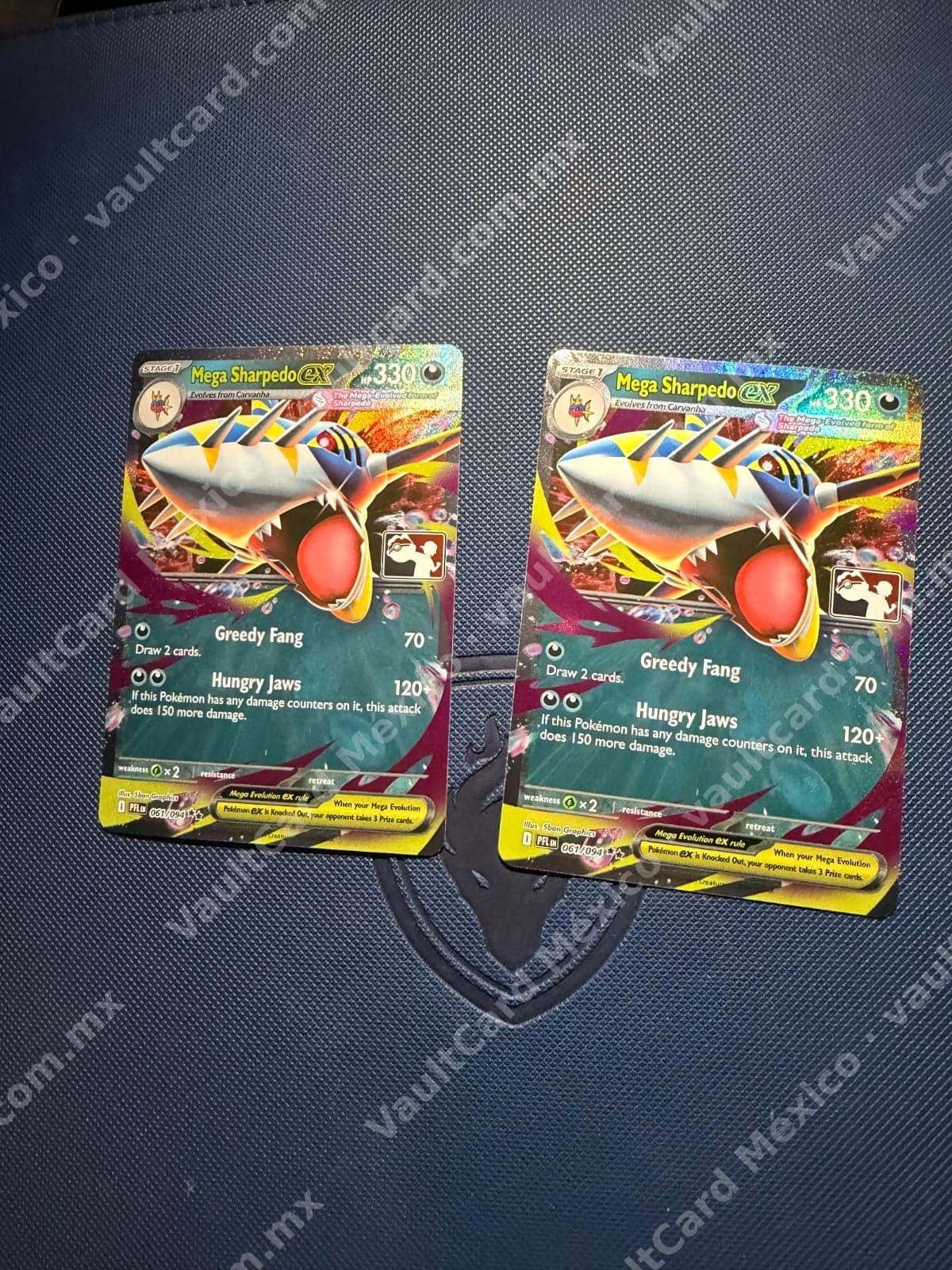 Lote 2x Mega Sharpedo ex play Pokémon stamp 061/094 - (PFL) Inglés