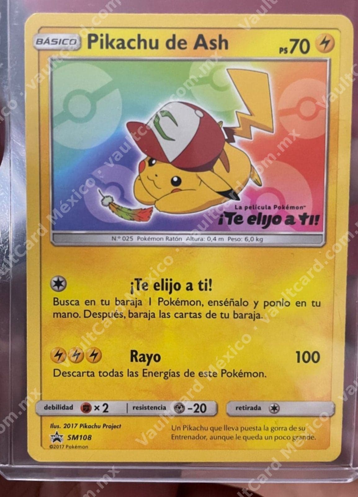 Pikachu de Ash SM108 - Promo Sun & Moon Español
