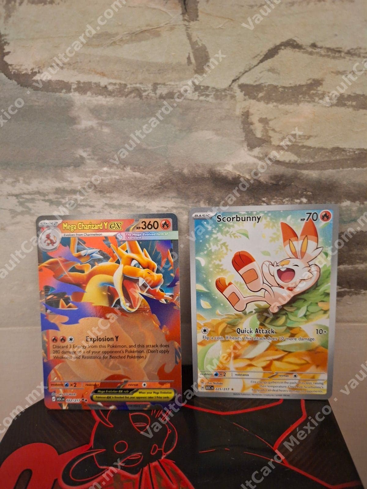 Lote Mega Charizard Y ex 022/217 y Scorbunny 225/217 (ASC) Inglés