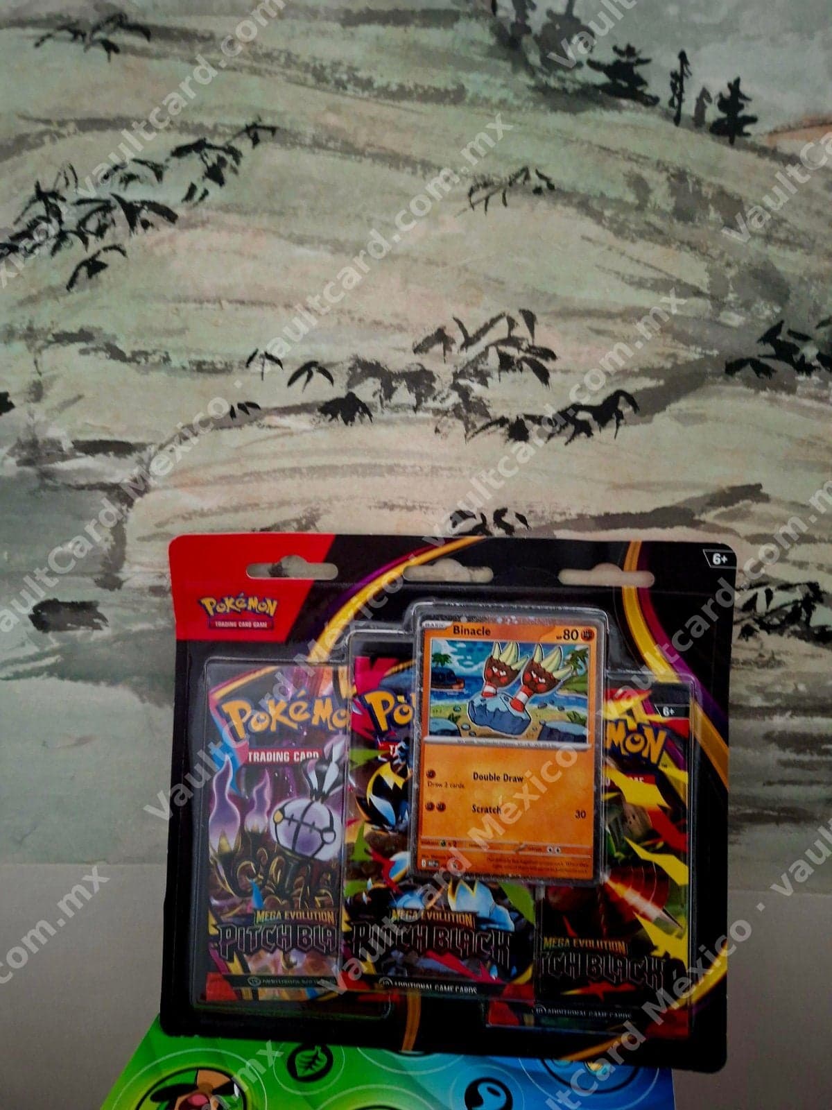 Blister 3 Sobres Pokémon TCG Mega Evolution Pitch Black + Carta Promo Binacle - Inglés (Sellado)