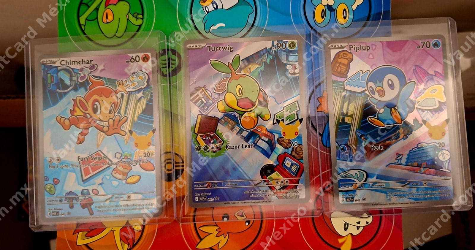 Lote 3 Cartas Iniciales Sinnoh - Chimchar 041, Turtwig 040, Piplup 042 (MEP) Inglés