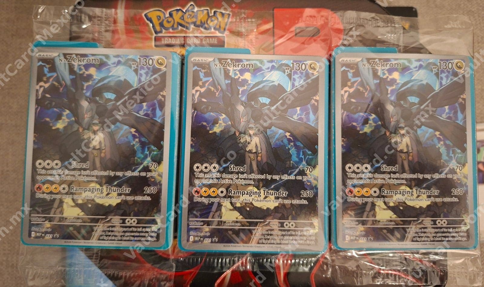 Lote 3x N's Zekrom 031 Promo (MEP) Inglés