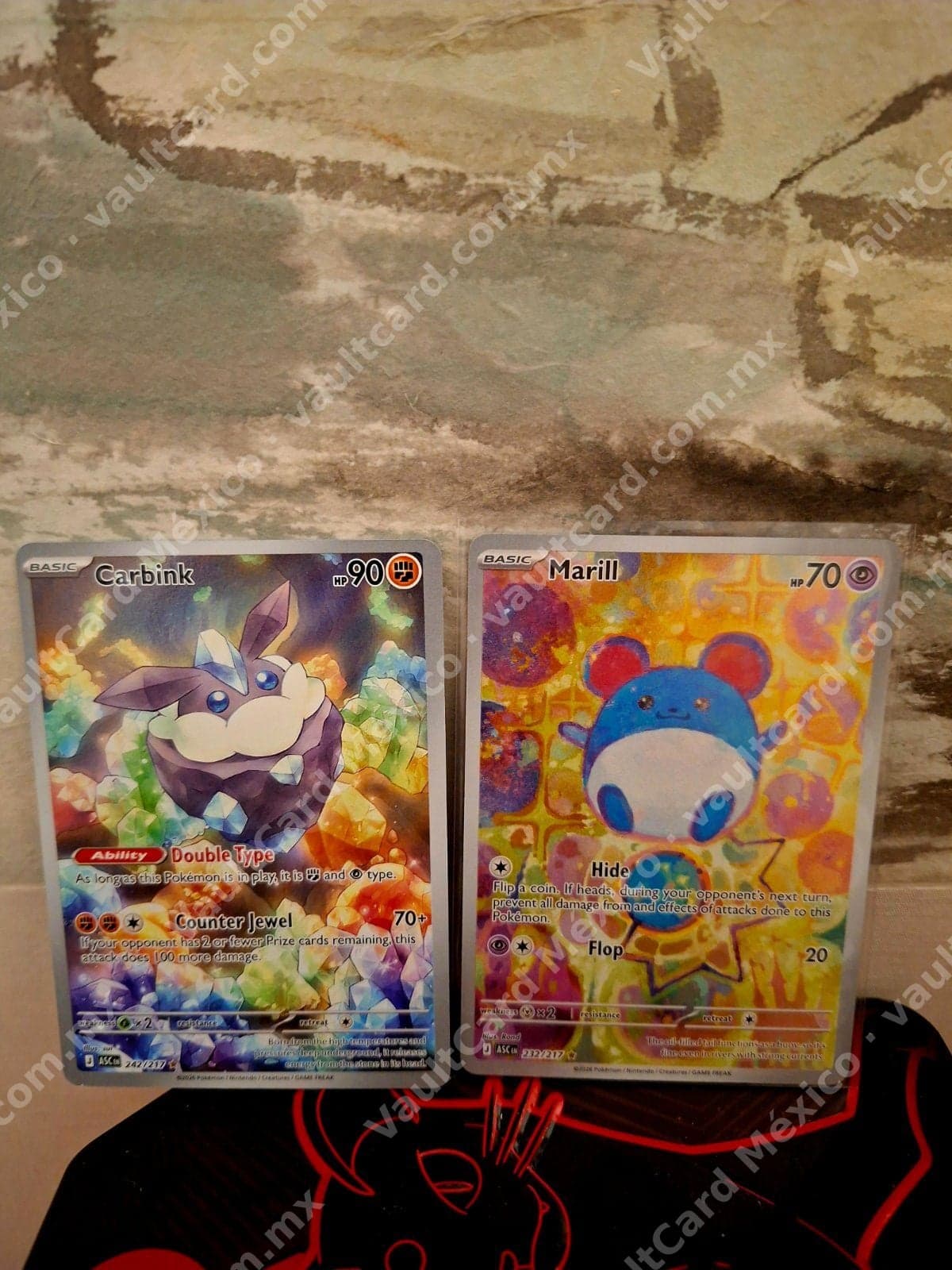 Lote Carbink 242/217 y Marill 232/217 - (ASC) Inglés Illustration Rare