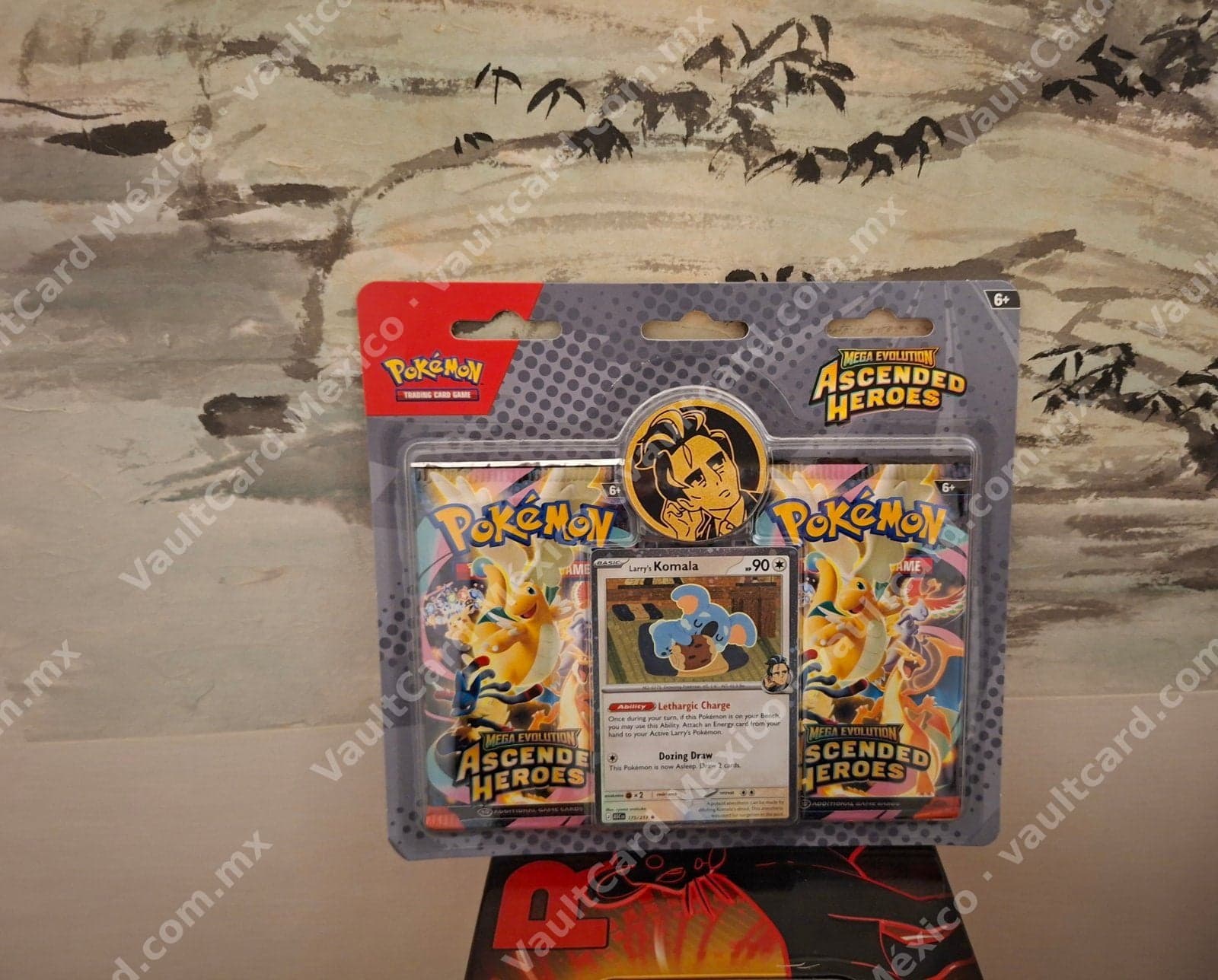 Blister 3 Sobres Pokémon Mega Evolution Ascended Heroes + Carta Larry's Komala - Inglés