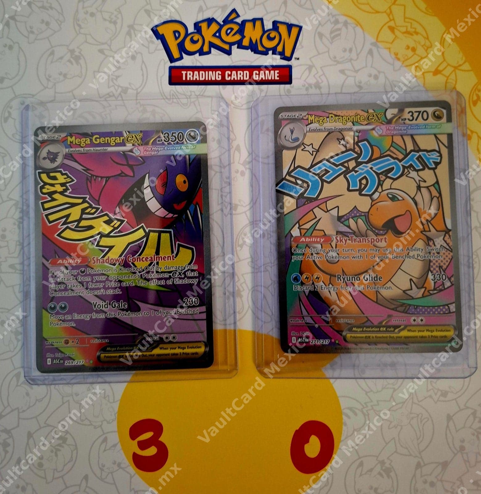 Lote Mega Gengar ex 269/217 y Mega Dragonite ex 271/217 - (ASC) Inglés