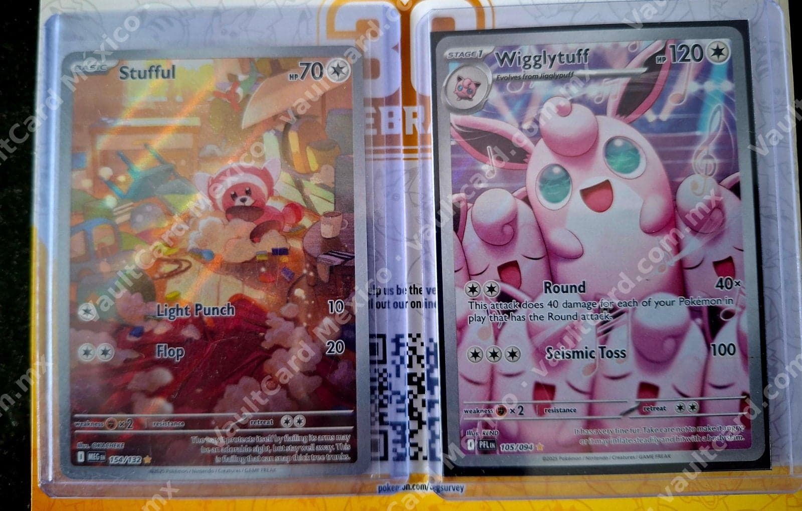 Lote Wigglytuff 105/094 (PFL) + Stuful 154/132 (MEG) Inglés