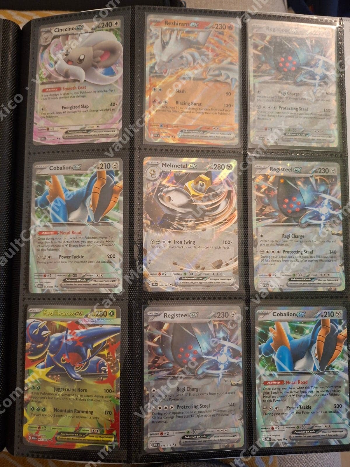 LOTE PARA COLECCIONISTAS O TIENDAS 225 cartas cartas Pokémon ex - Cinccino, Reshiram, Registeel, Cobalion, Melmetal, Mega Heracross - Inglés