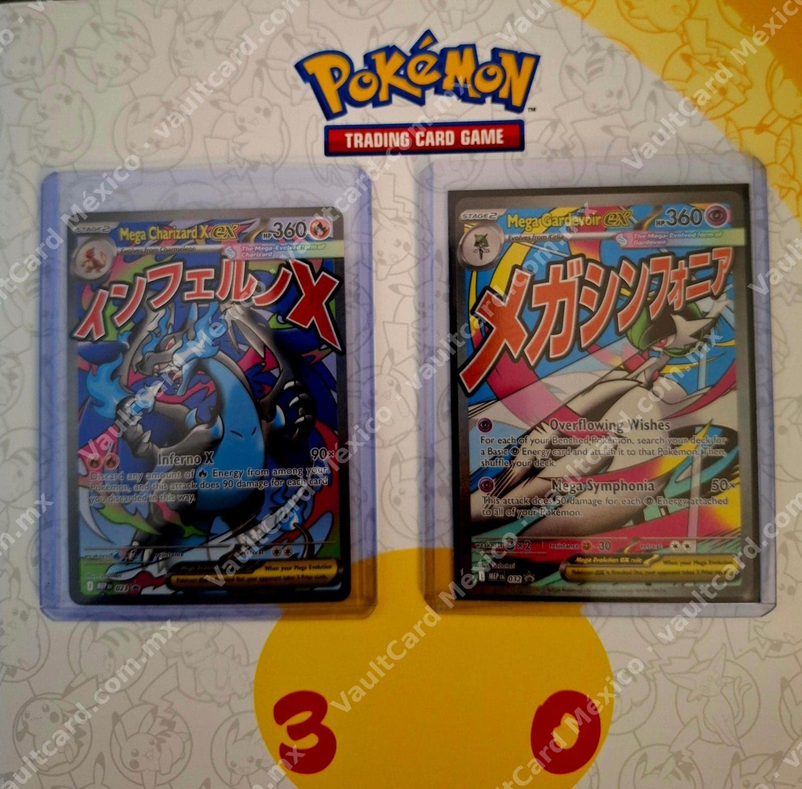 Lote Mega Charizard X ex 023 y Mega Gardevoir ex 032 (MEP) Inglés - Promo