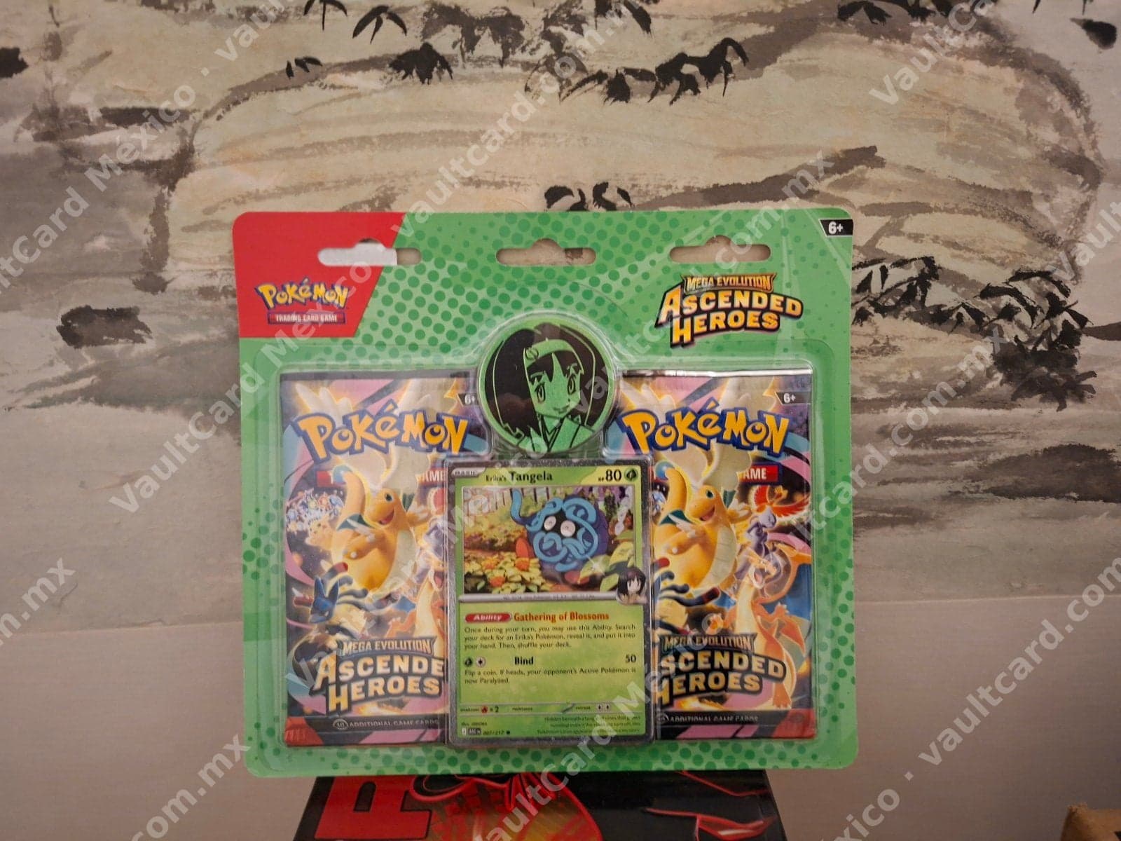 Blister 2 Sobres Pokémon Mega Evolution Ascended Heroes (ASC) + Promo Erika's Tangela - Inglés Sellado