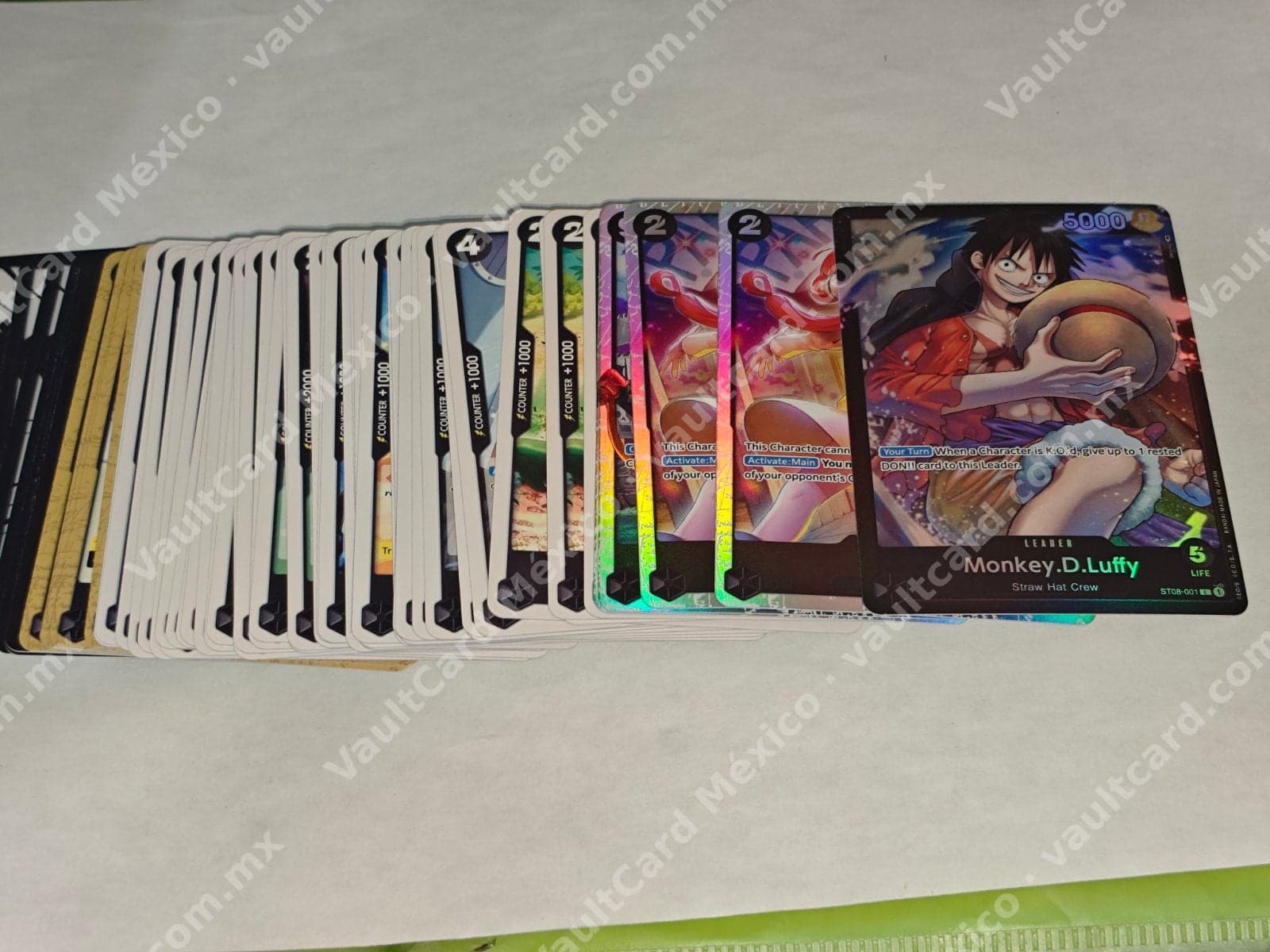 Lote de cartas One Piece Card Game con Líder Monkey.D.Luffy ST08-001 (Inglés)