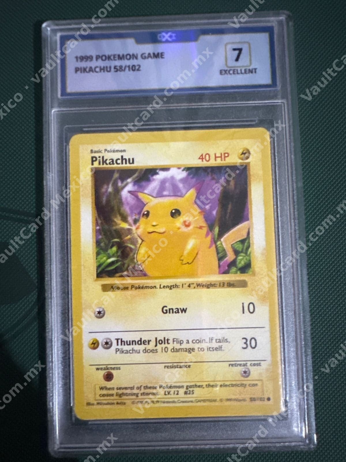 Pikachu 58/102 - Base Set 1999 Inglés - Graded 7 Excellent