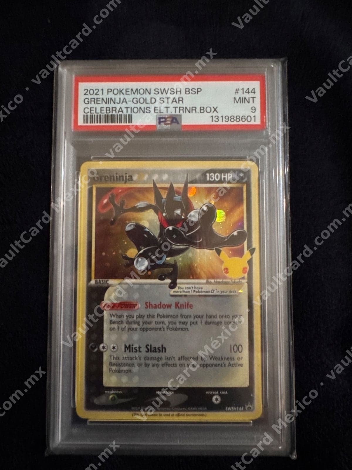 Greninja Gold Star SWSH144 - Celebrations ETB Promo Inglés PSA 9 MINT