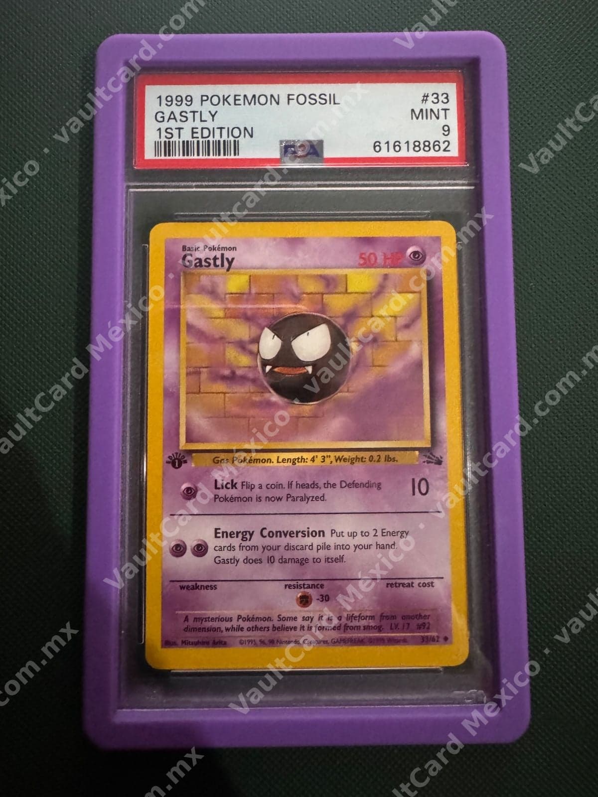 Gastly 33/62 1st Edition - Fossil Inglés PSA 9 MINT