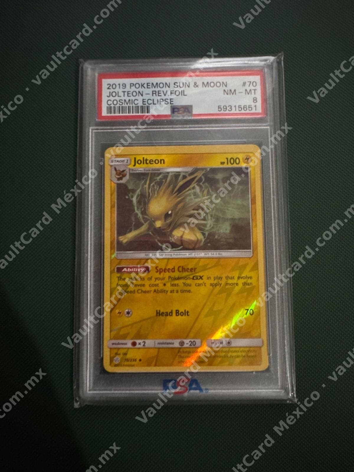 Jolteon 70/236 Reverse Foil - Cosmic Eclipse (CEC) Inglés PSA 8 NM-MT