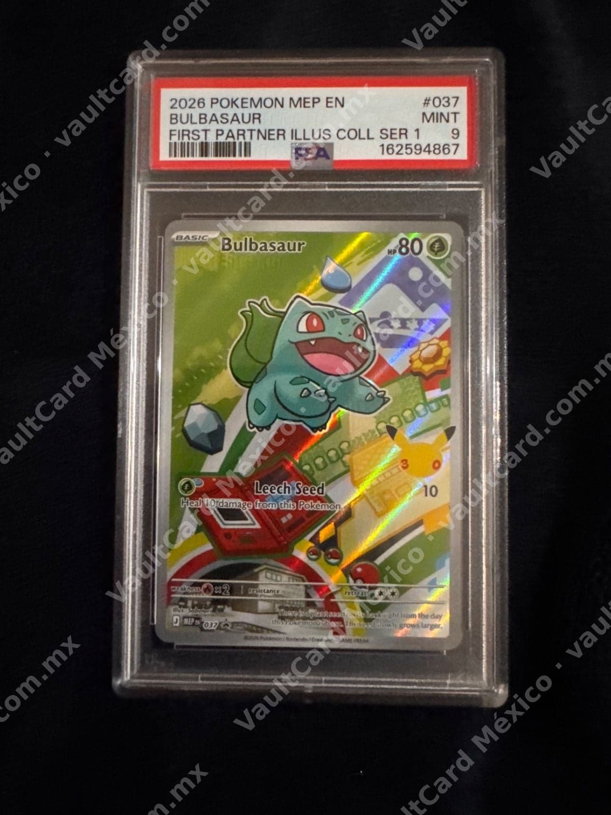 Bulbasaur 037 - First Partner Illus Coll Ser 1 (MEP) PSA 9 Inglés