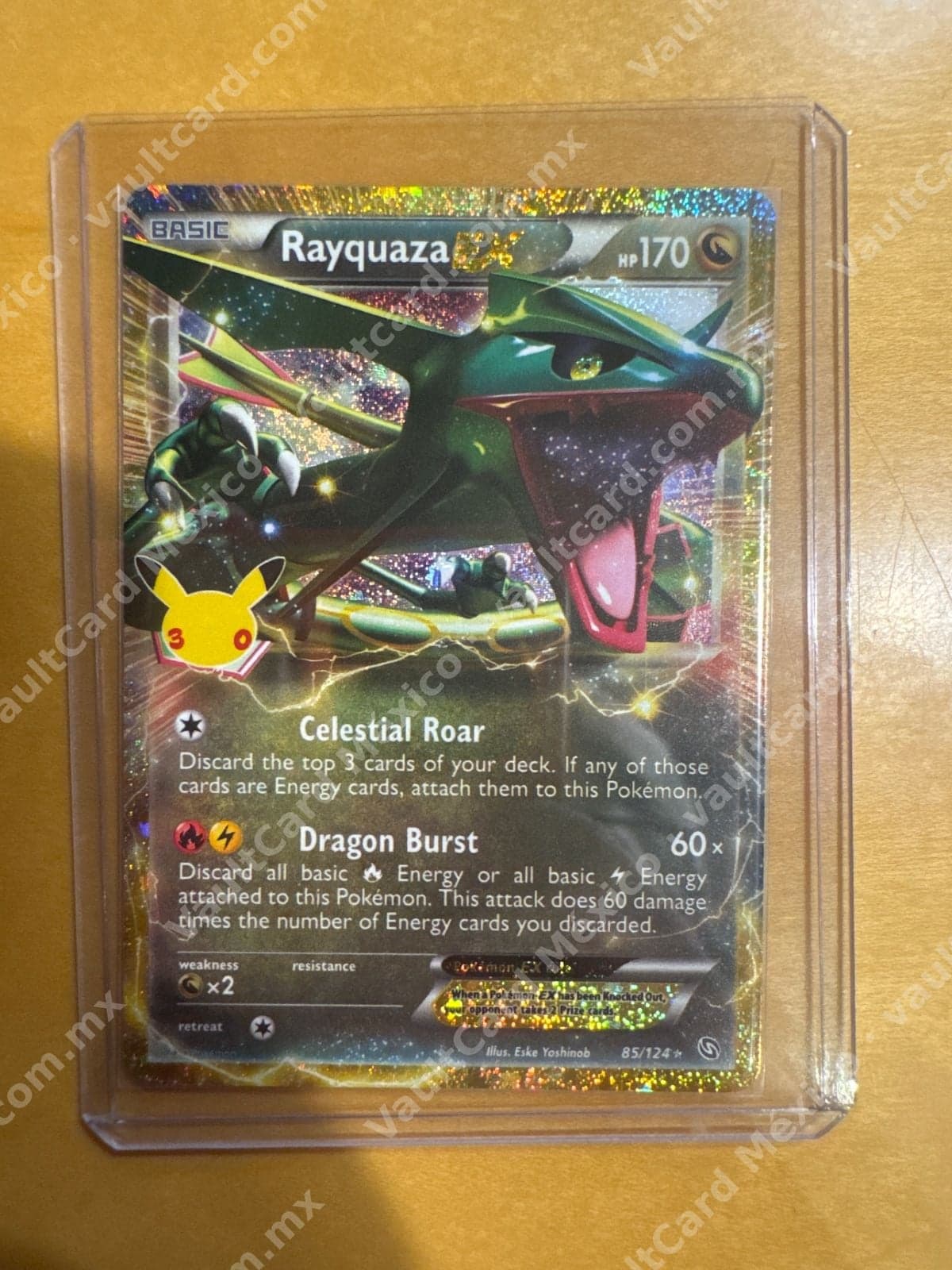 Rayquaza EX 85/124 - Celebrations 25th Anniversary (Pikachu Stamp) Inglés