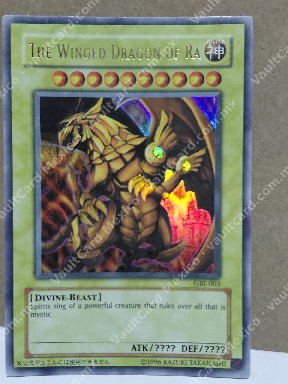 The Winged Dragon of Ra GBI-003 - Carta Promocional Inglés Yu-Gi-Oh!