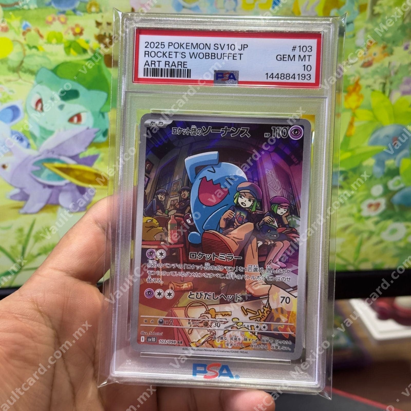 Rocket's Wobbuffet 103/098 AR - SV10 Japonés PSA 10 GEM MT