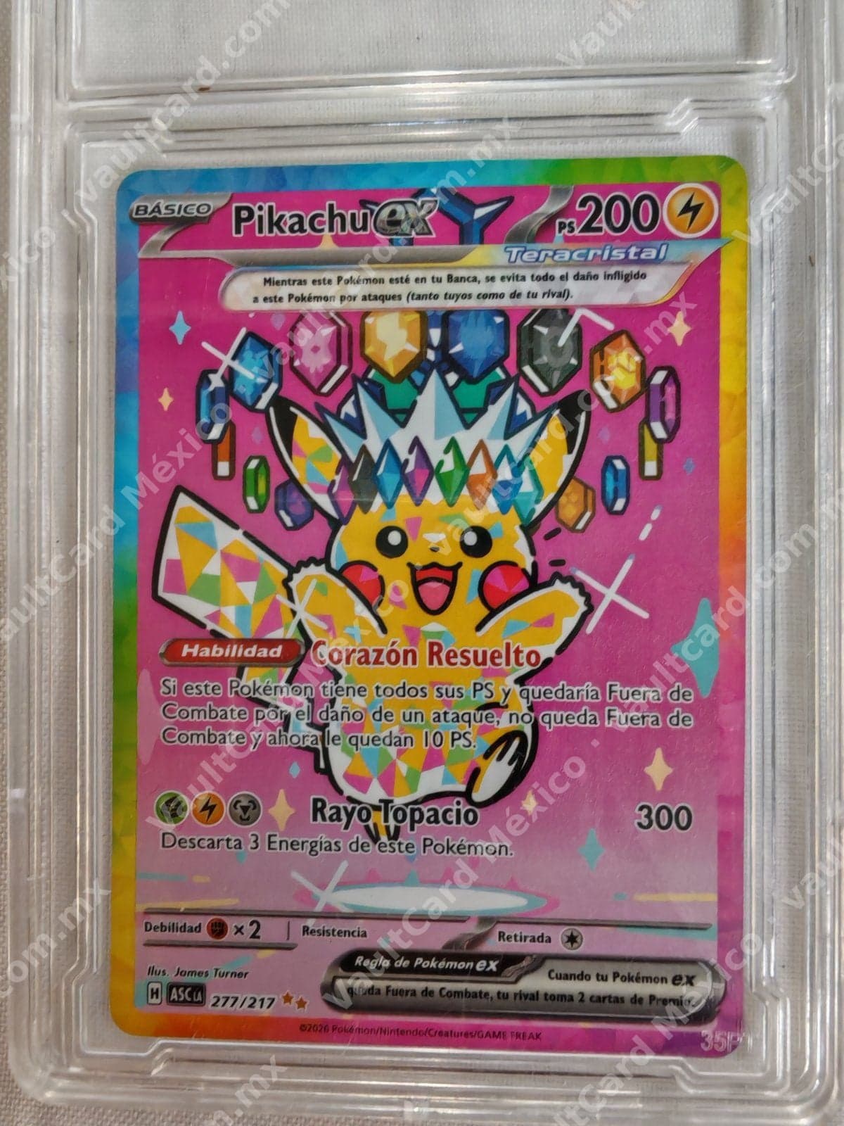 Pikachu ex 277/217 - (ASC) Español - Carta Encapsulada — foto 1
