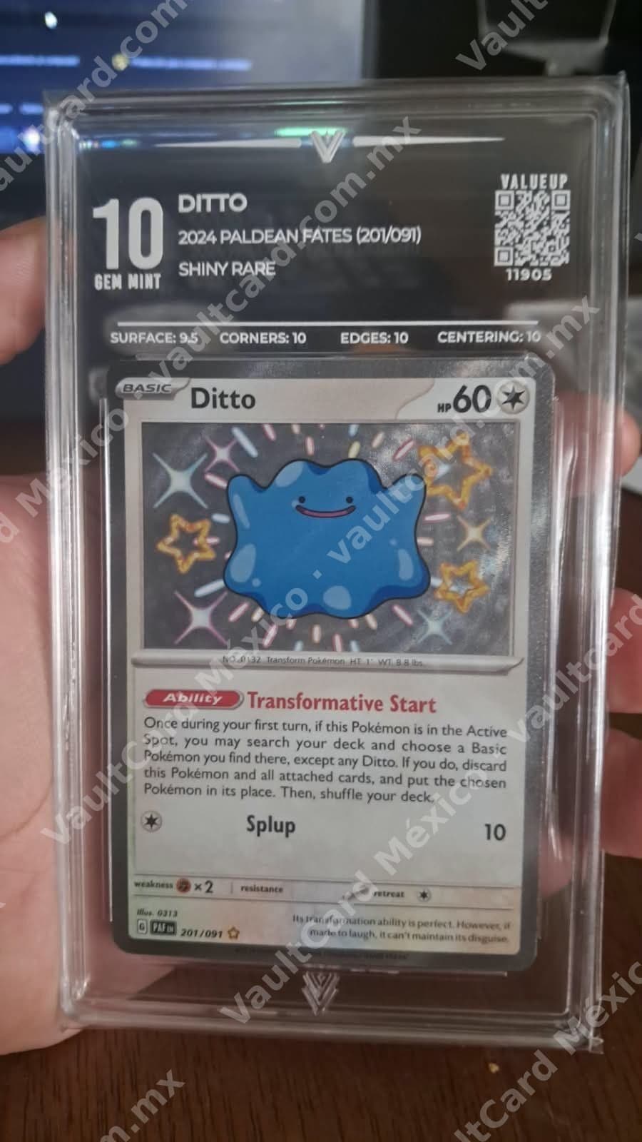 Ditto 201/091 Shiny Rare - Paldean Fates (PAF) Inglés - ValueUp Gem Mint 10