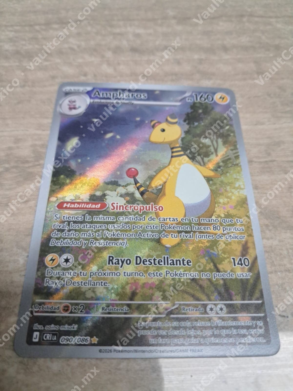 Ampharos 090/086 - (CRI) Español - Carta Rara Ilustración