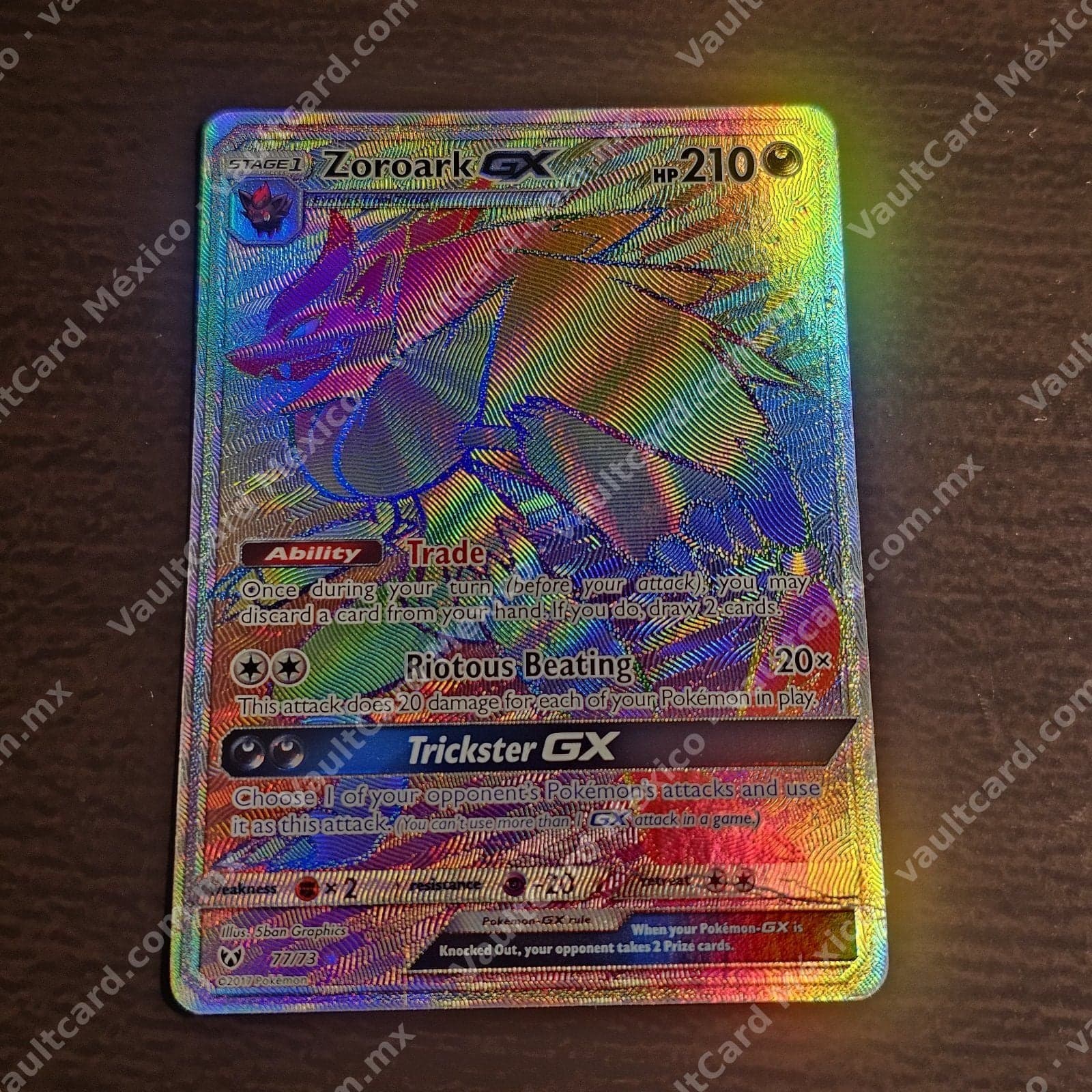 Zoroark GX 77/73 Rainbow Rare - Shining Legends (SLG) Inglés