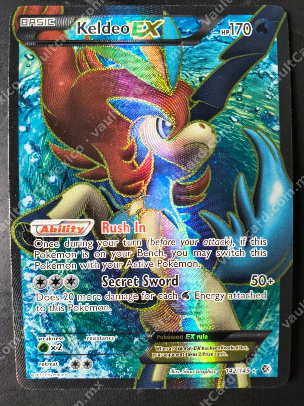 Keldeo EX 142/149 Full Art - Boundaries Crossed Inglés