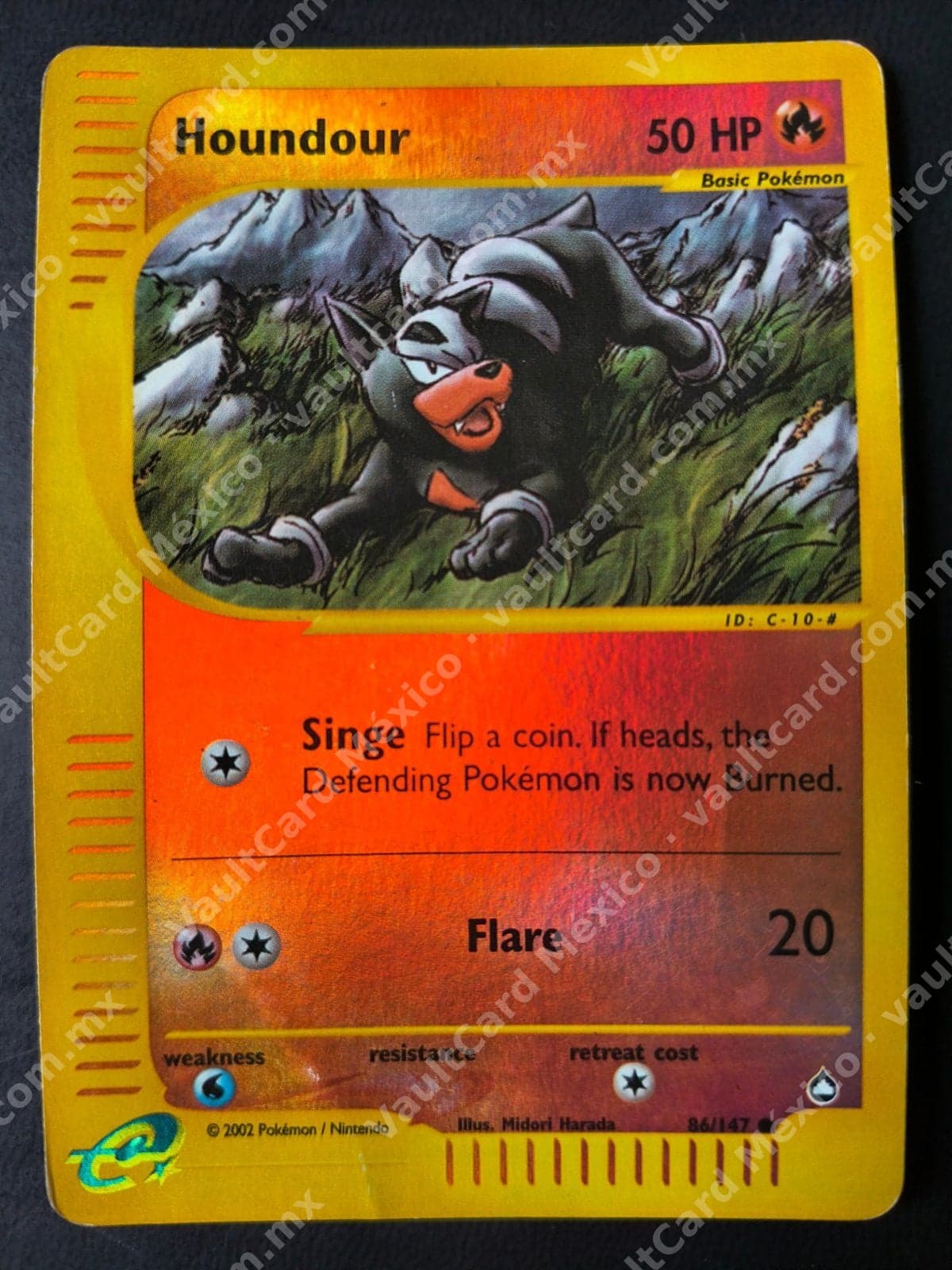 Houndour 86/147 - Aquapolis Inglés reverse (e-Series 2002)