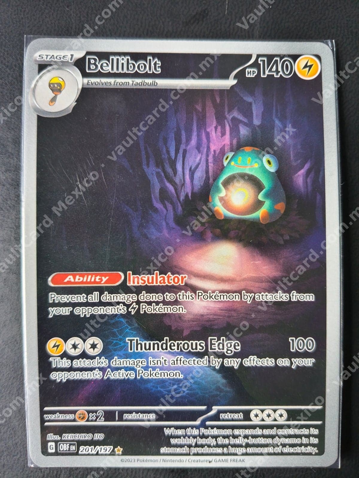 Bellibolt 201/197 - Obsidian Flames (OBF) Inglés - Illustration Rare