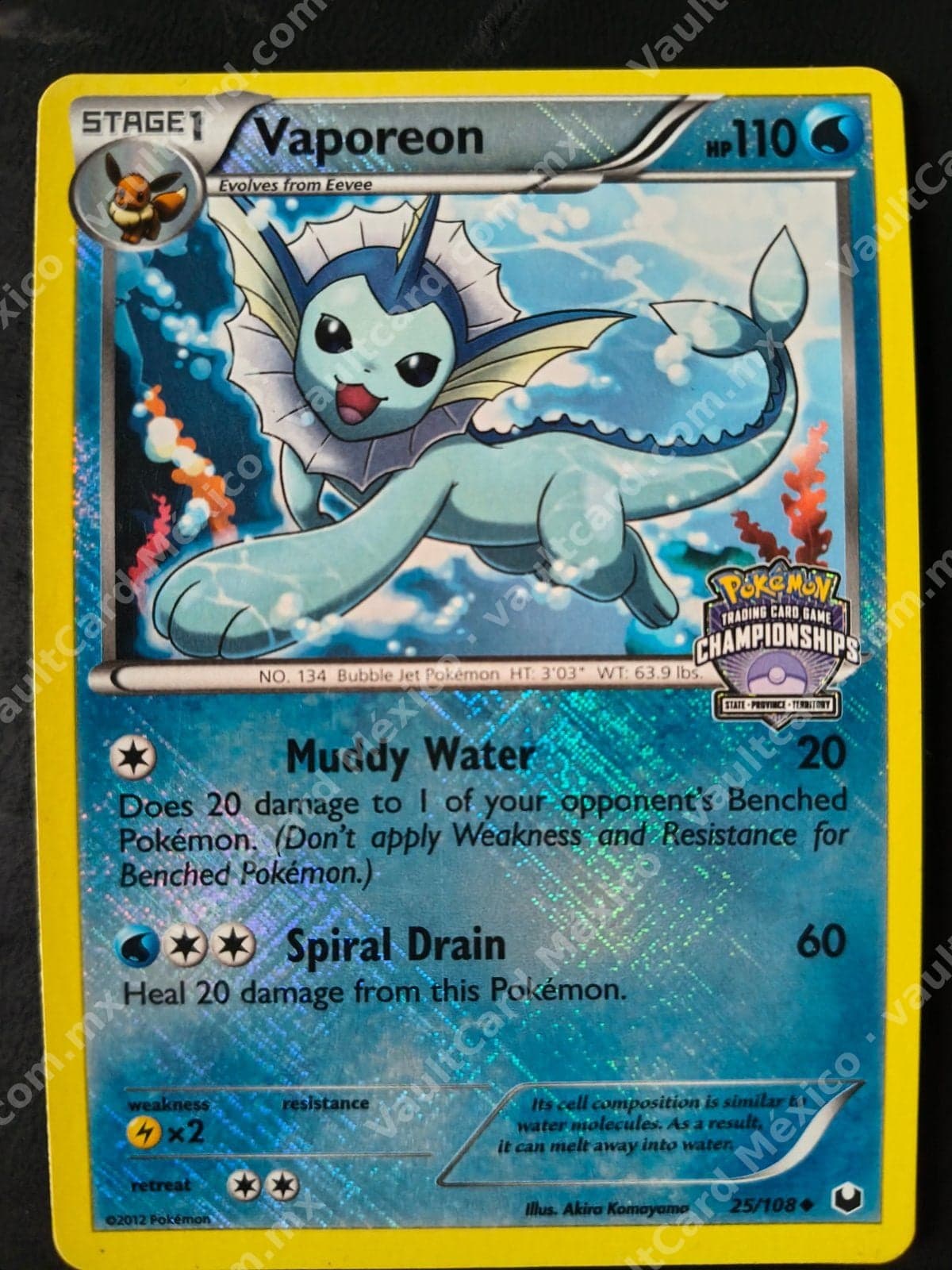 Vaporeon 25/108 - Dark Explorers Championships Promo Inglés