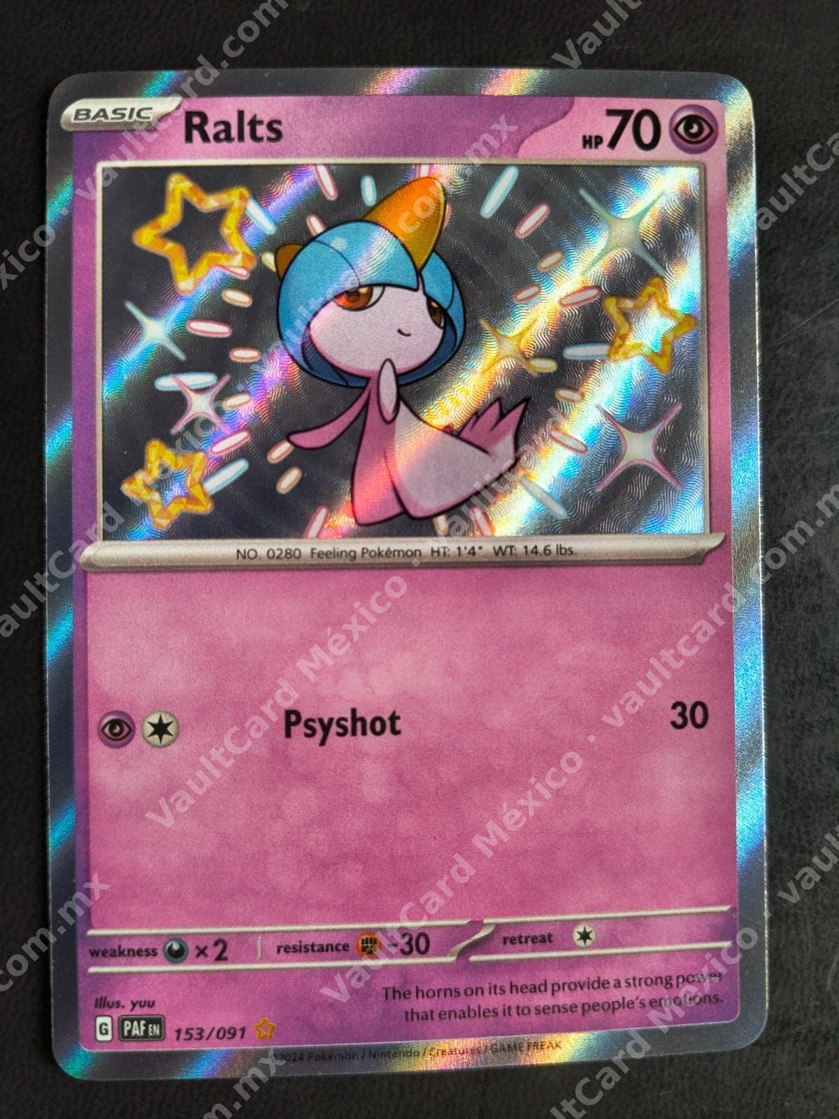 Ralts Shiny 153/091 - Paldean Fates (PAF) Inglés