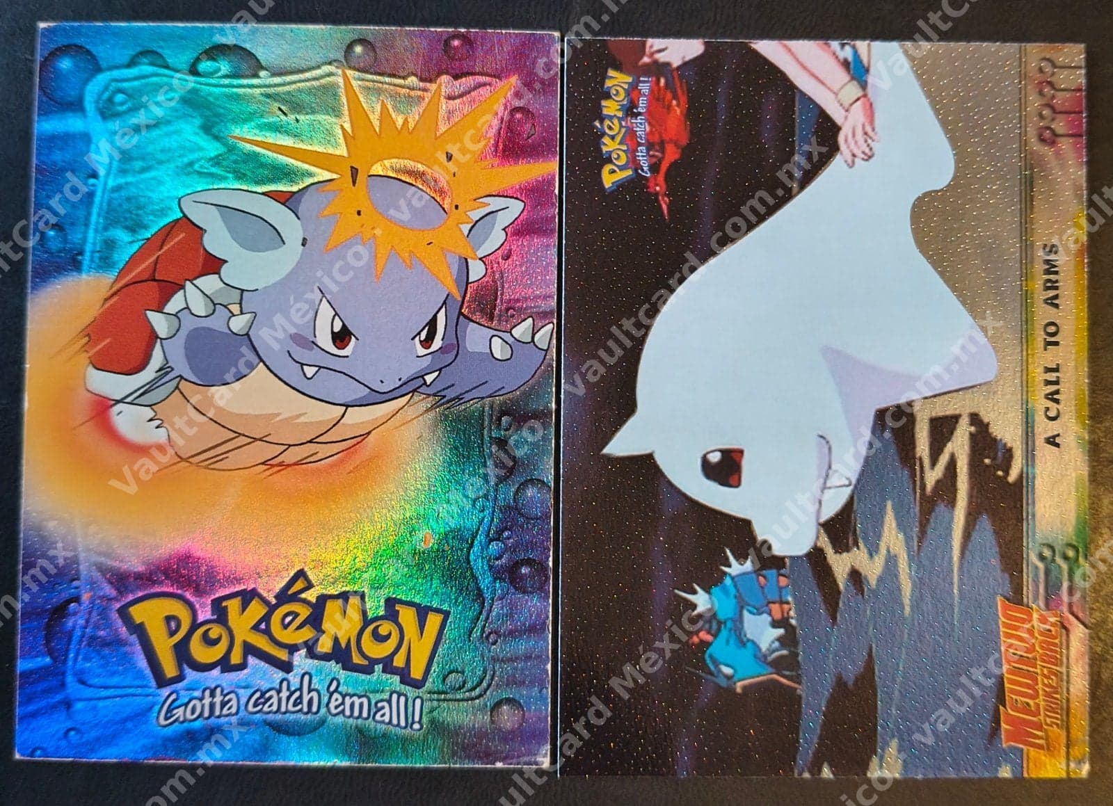 Lote 2 Cartas Topps Pokémon wartortle y call to arms - Inglés