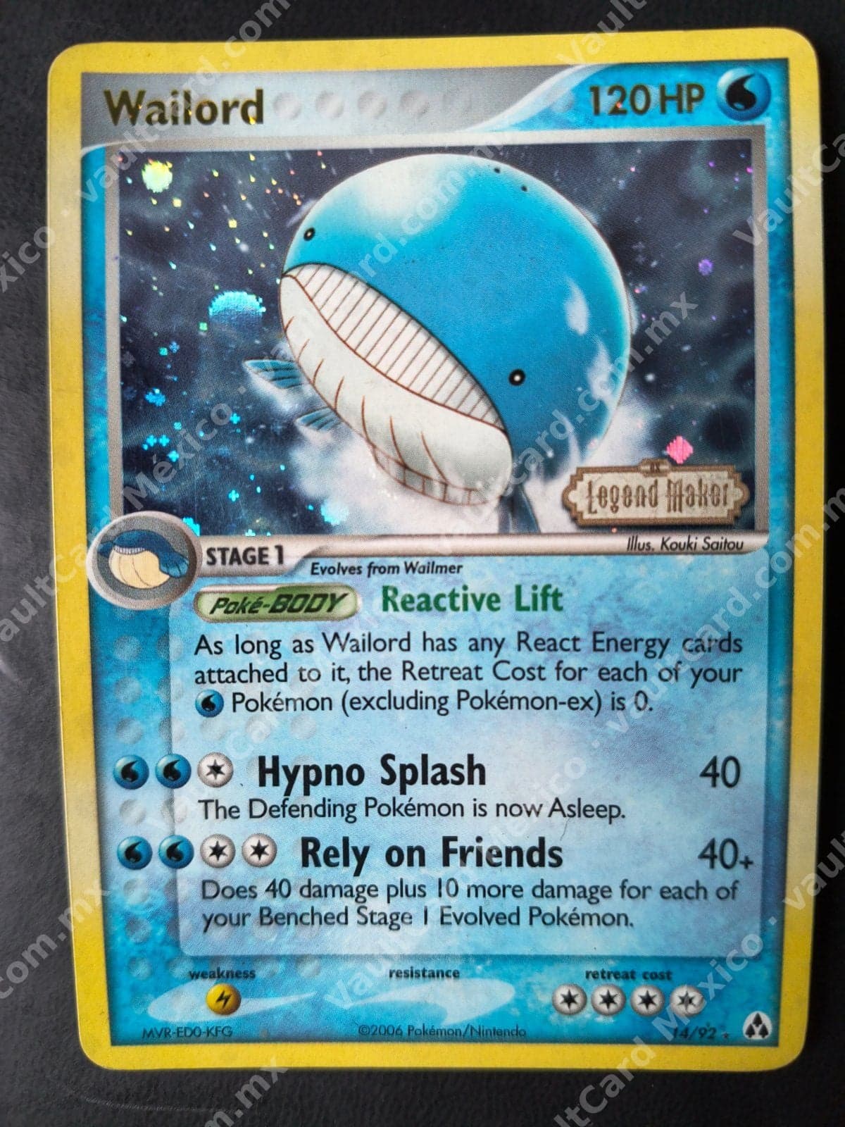 Wailord 14/92 - EX Legend Maker Holo Inglés