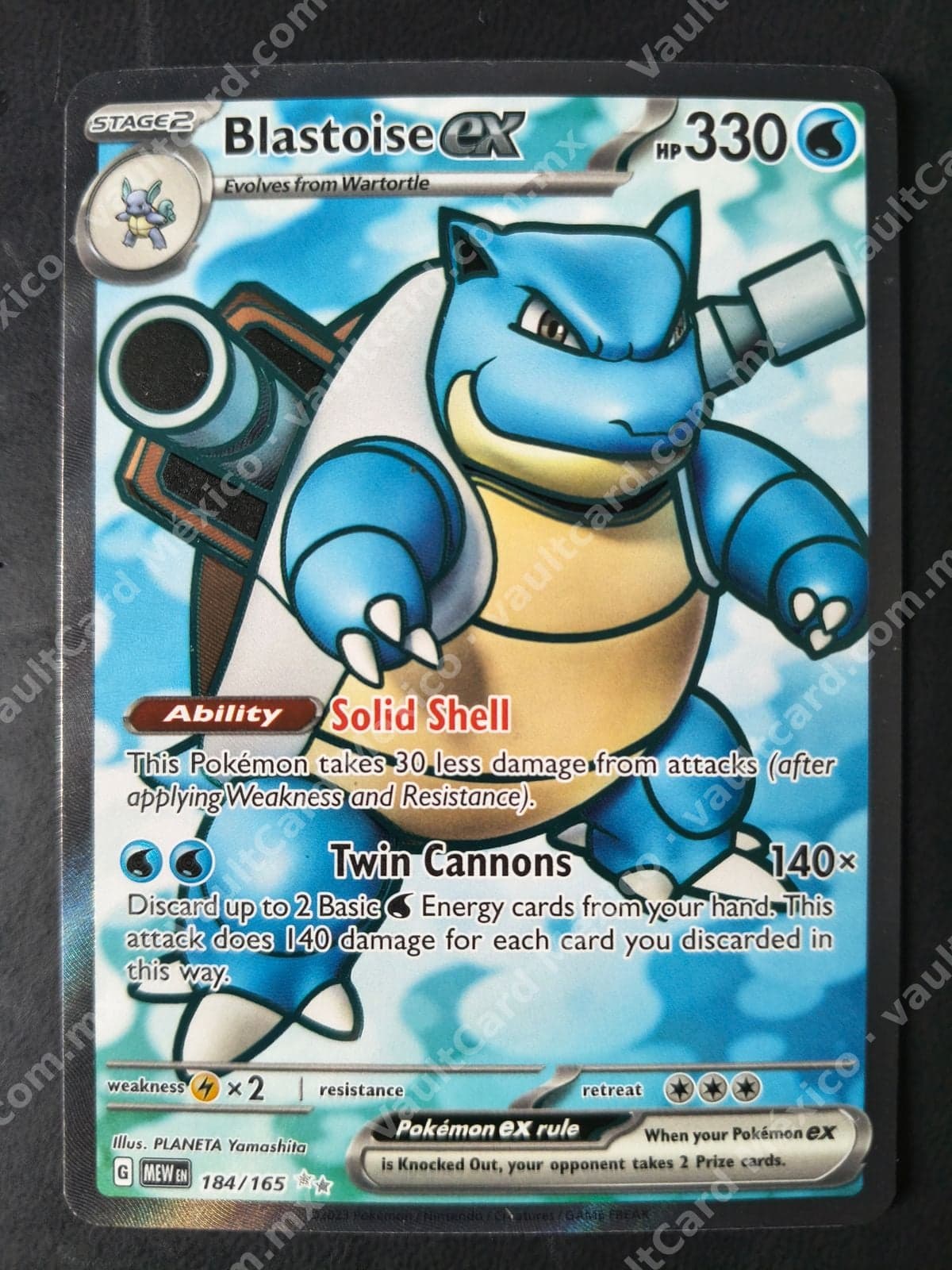 Blastoise ex 184/165 - Pokémon 151 (MEW) Inglés Full Art