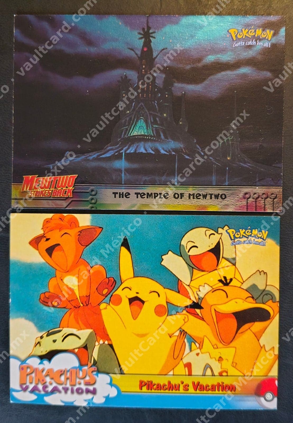 Lote 2 Cartas Topps Pokémon Película 1 - Temple of Mewtwo y Pikachu's Vacation (Inglés)