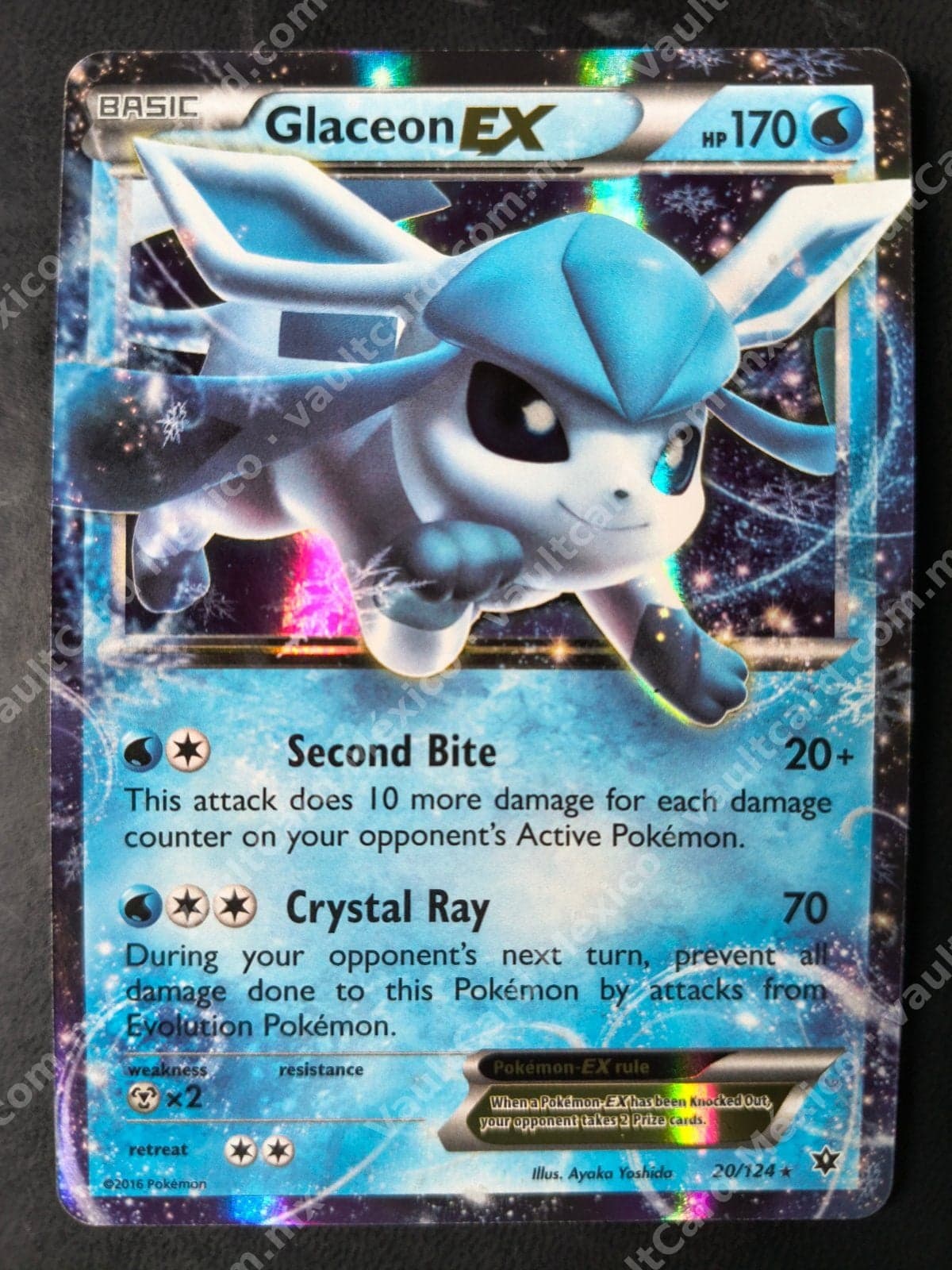 Glaceon EX 20/124 - Fates Collide Inglés