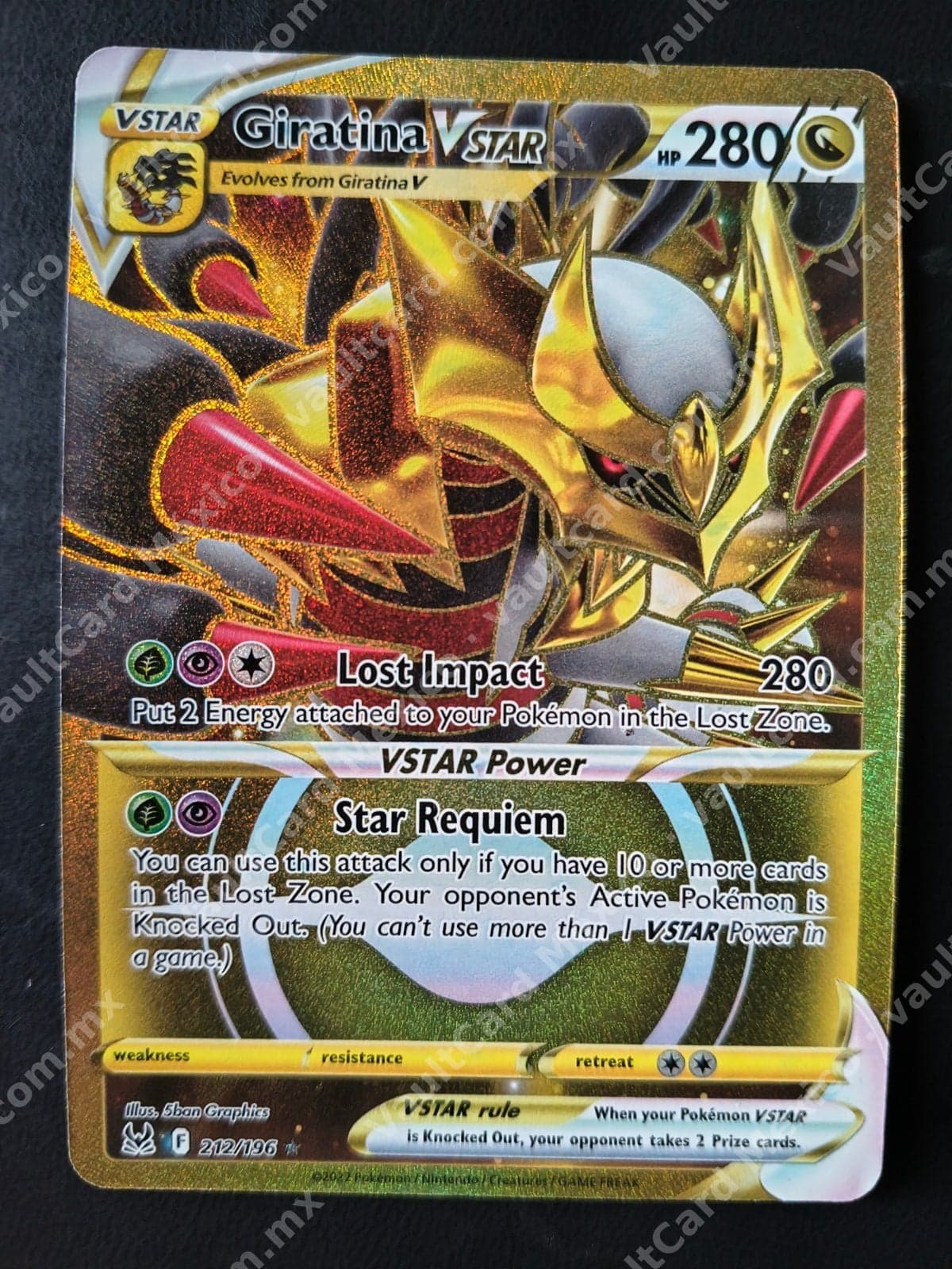 Giratina VSTAR 212/196 Gold - Lost Origin (LOR) Inglés