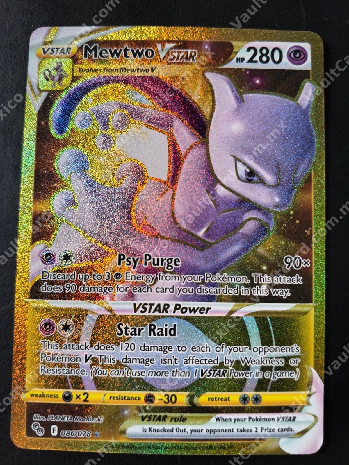 Mewtwo VSTAR 086/078 - Pokémon GO (PGO) Inglés - Gold Secret Rare