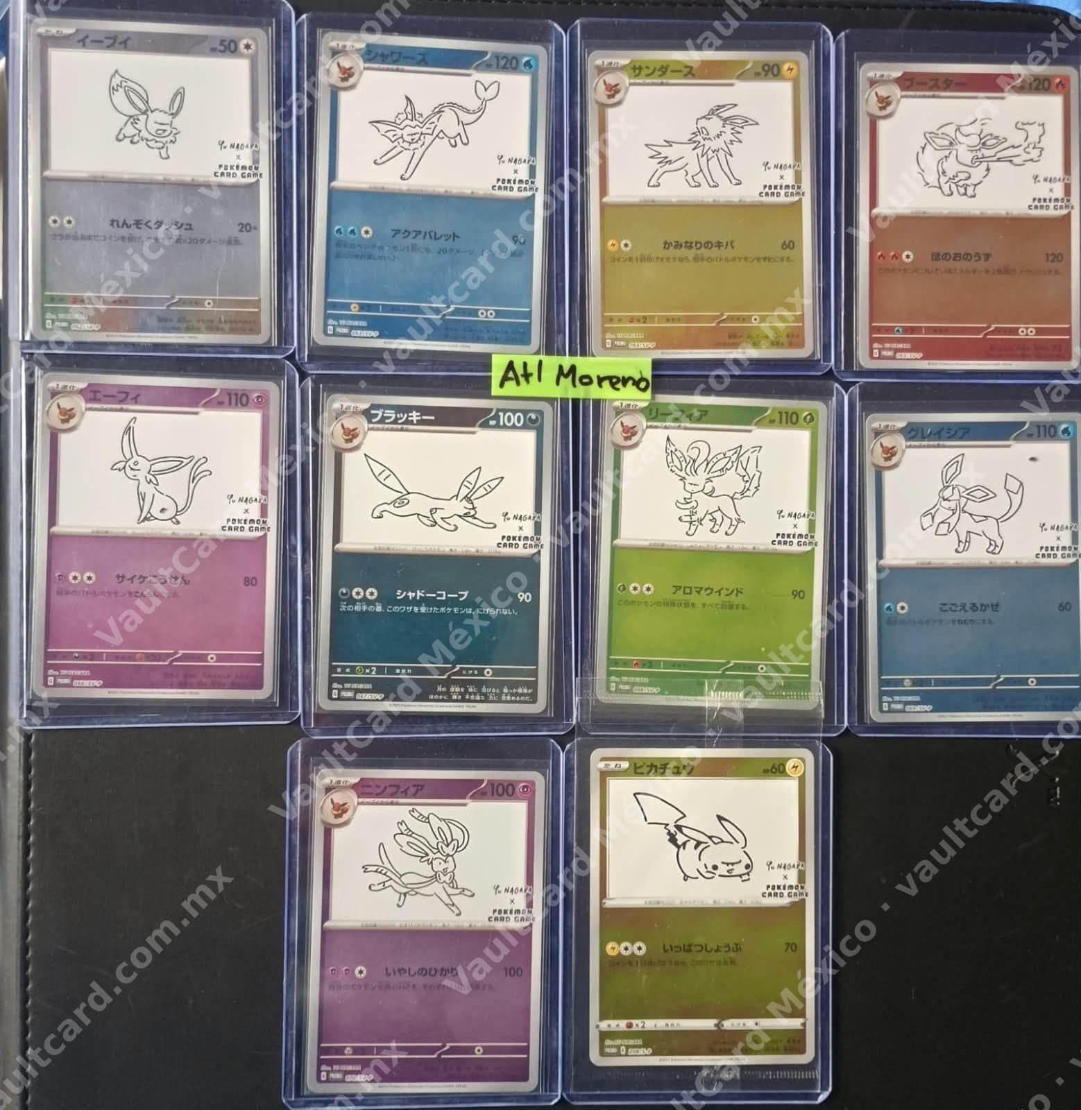 Lote Eevee y Evoluciones Yu Nagaba Promo Japonés (10 cartas)