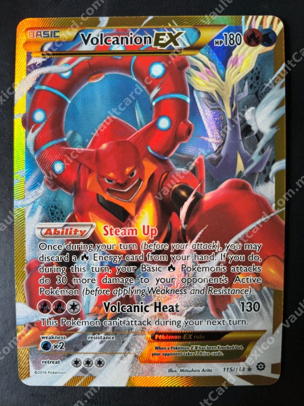 Volcanion EX 115/114 Full Art Secret Rare - Steam Siege Inglés