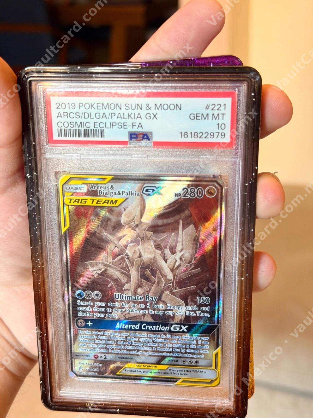 Arceus & Dialga & Palkia GX 221/236 - Cosmic Eclipse Full Art PSA 10 GEM MINT Inglés
