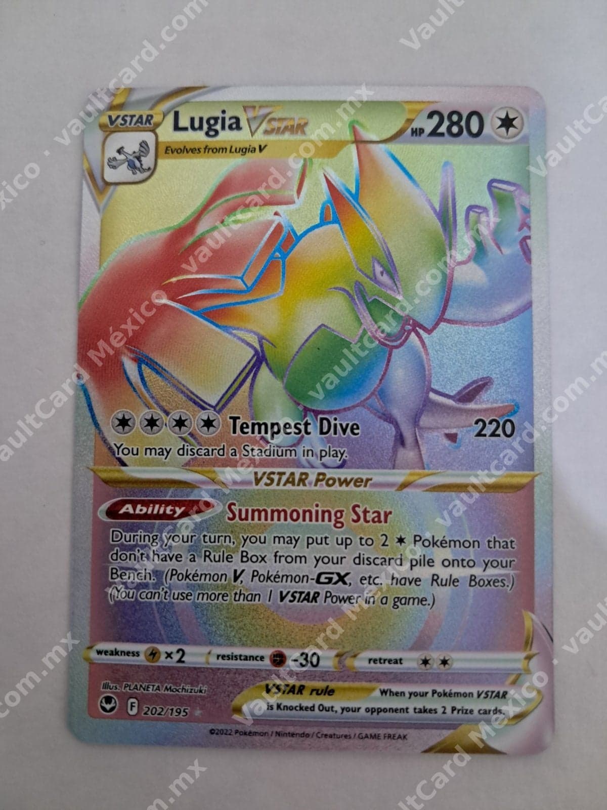 Lugia VSTAR 202/195 Rainbow Rare - Silver Tempest Inglés