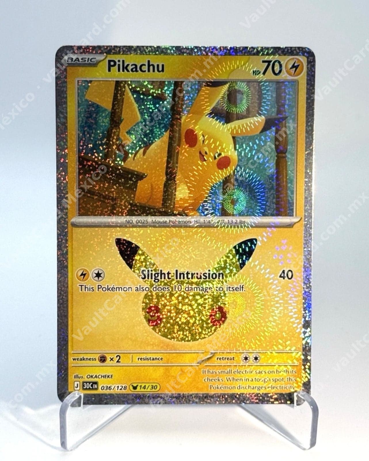 Pikachu 036/128 - (30C) Inglés Reverse Holo