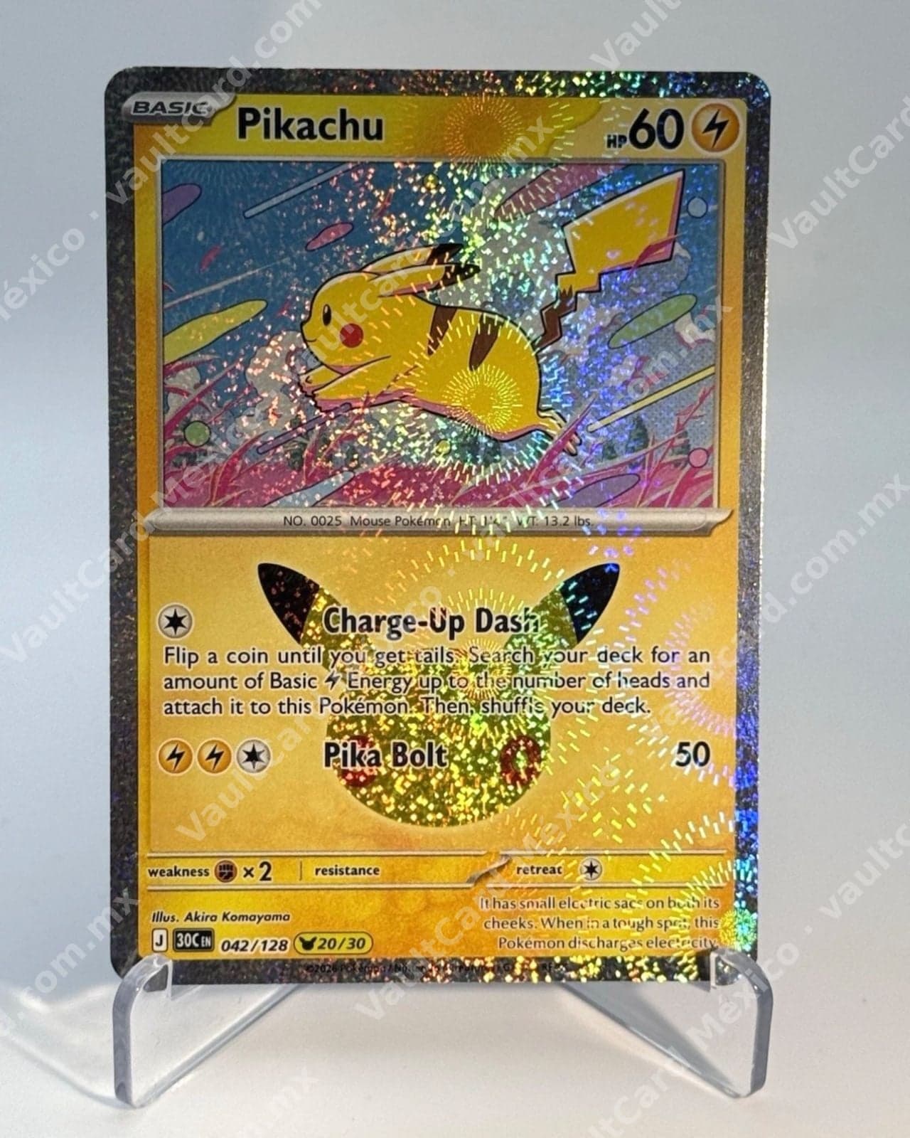 Pikachu 042/128 - Reverse Holo Inglés