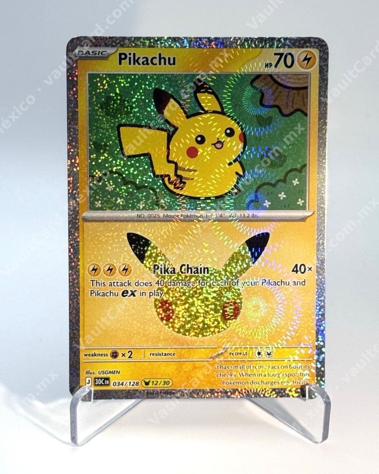Pikachu 034/128 Reverse Holo - (30C) Inglés